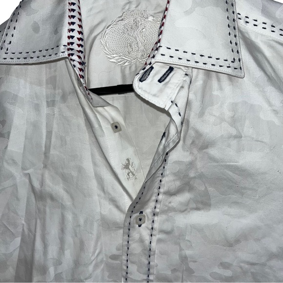 Bugatchi mens White Collared Party Wear Button Shirt Collared Long Sleeve - Picture 4 of 6